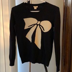 J. Crew Navy sweater with white bow